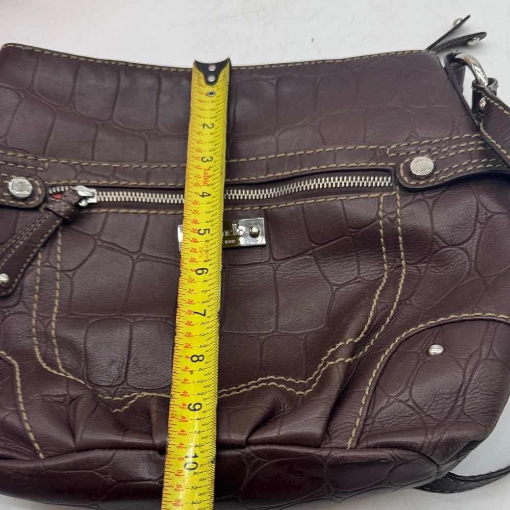Tignanello Dark Brown Croc-Embossed Crossbody Bag BRN9332D - Picture 8 of 11